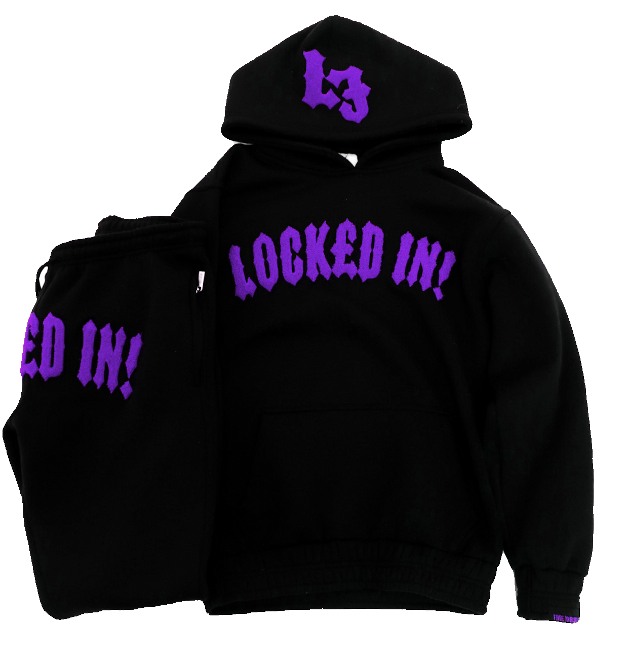 BLACK & PURPLE CHENILLE TRACKSUIT