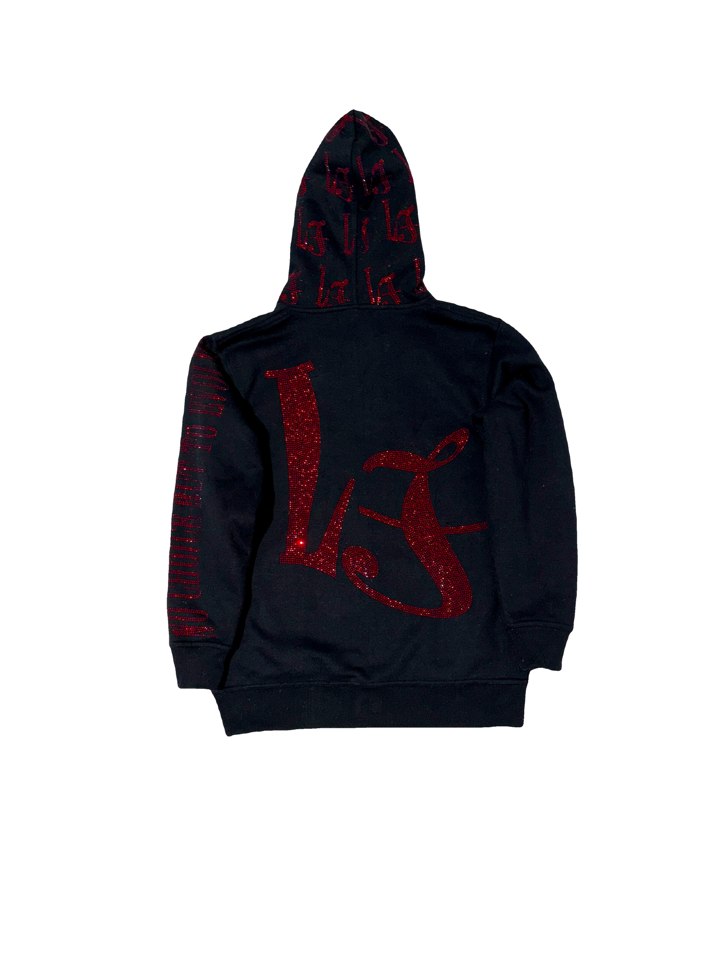 LOCK£D IN! RHINESTONE FULL ZIP - BLACK/RED