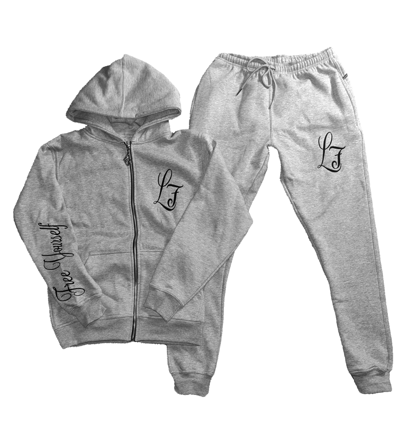 SIGNATURE GREY & BLACK ZIP TRACKSUIT