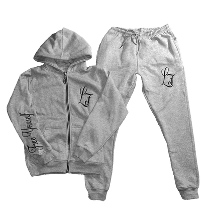 SIGNATURE GREY & BLACK ZIP TRACKSUIT