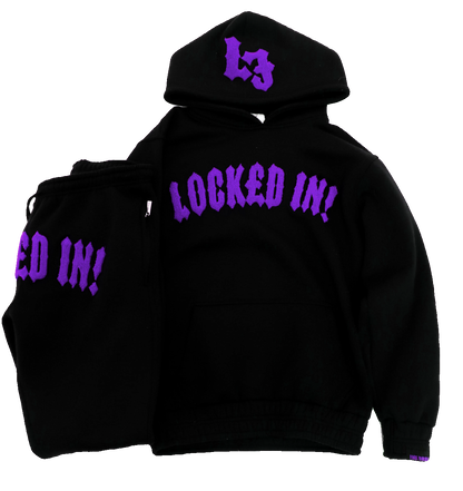 BLACK & PURPLE CHENILLE TRACKSUIT