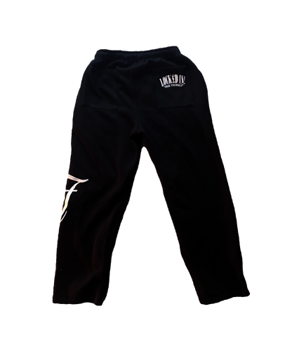 BLACK WHITE ARABIC ZIP TRACKSUIT