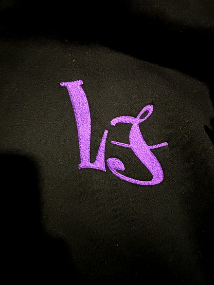 L£ EMBROIDERED ZIP TRACKSUIT - BLACK/PURPLE