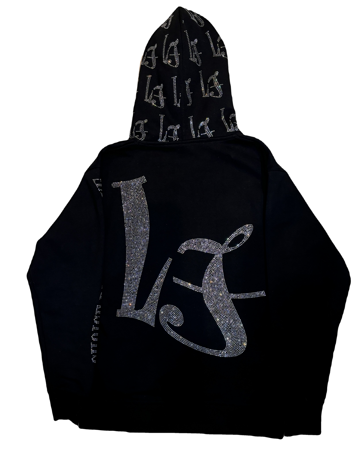 LOCK£D IN! RHINESTONE FULL ZIP - BLACK/WHITE