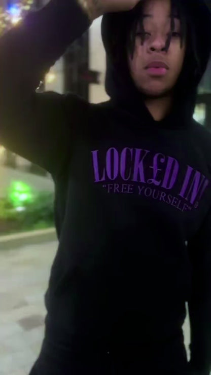 BLACK & PURPLE EMBROIDERED TRACKSUIT
