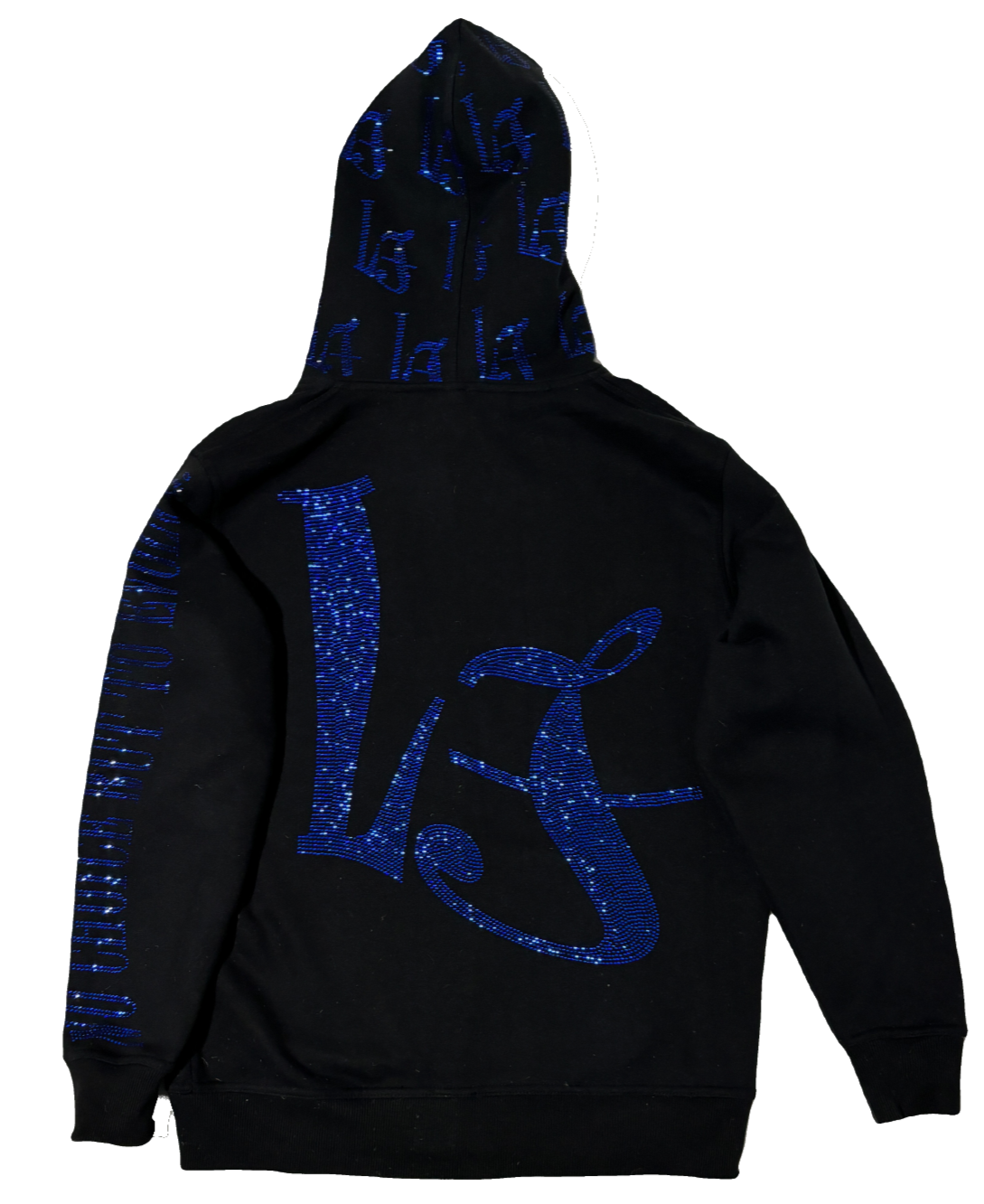 LOCK£D IN! RHINESTONE FULL ZIP - BLACK/ROYAL BLUE